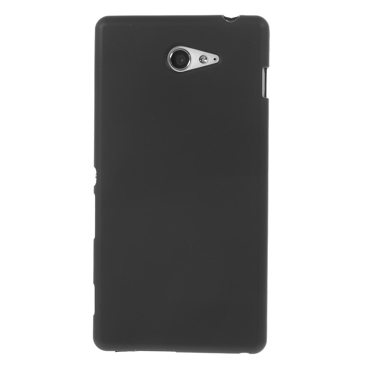 Black Double-sided Frosted TPU Skin Case for Sony Xperia M2 D2303 / M2 Dual D2302-2