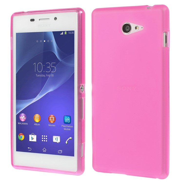 Rose Double-sided Frosted Flex TPU Case for Sony Xperia M2 D2303 / M2 Dual D2302-1