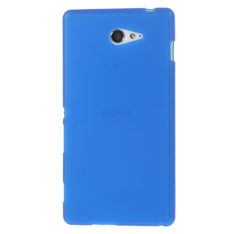 Dark Blue Double-sided Frosted TPU Gel Case for Sony Xperia M2 D2303 / M2 Dual D2302-2