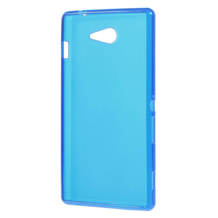 Dark Blue Double-sided Frosted TPU Gel Case for Sony Xperia M2 D2303 / M2 Dual D2302-3