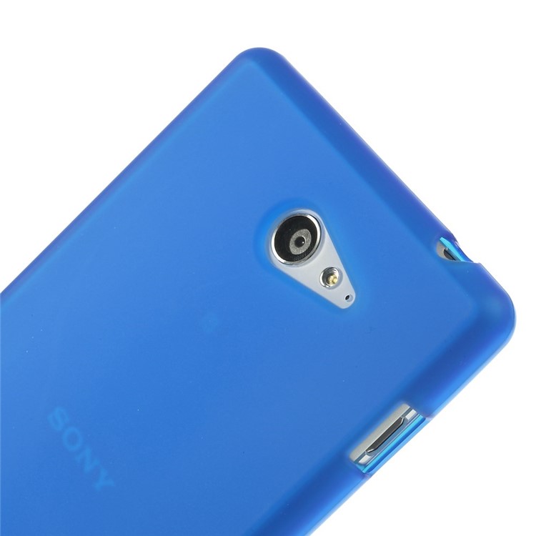 Dark Blue Double-sided Frosted TPU Gel Case for Sony Xperia M2 D2303 / M2 Dual D2302-4