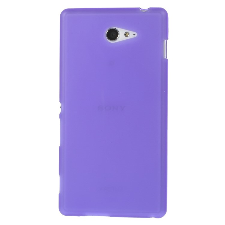 Purple Double-sided Frosted Gel TPU Cover for Sony Xperia M2 D2303 / M2 Dual D2302-2