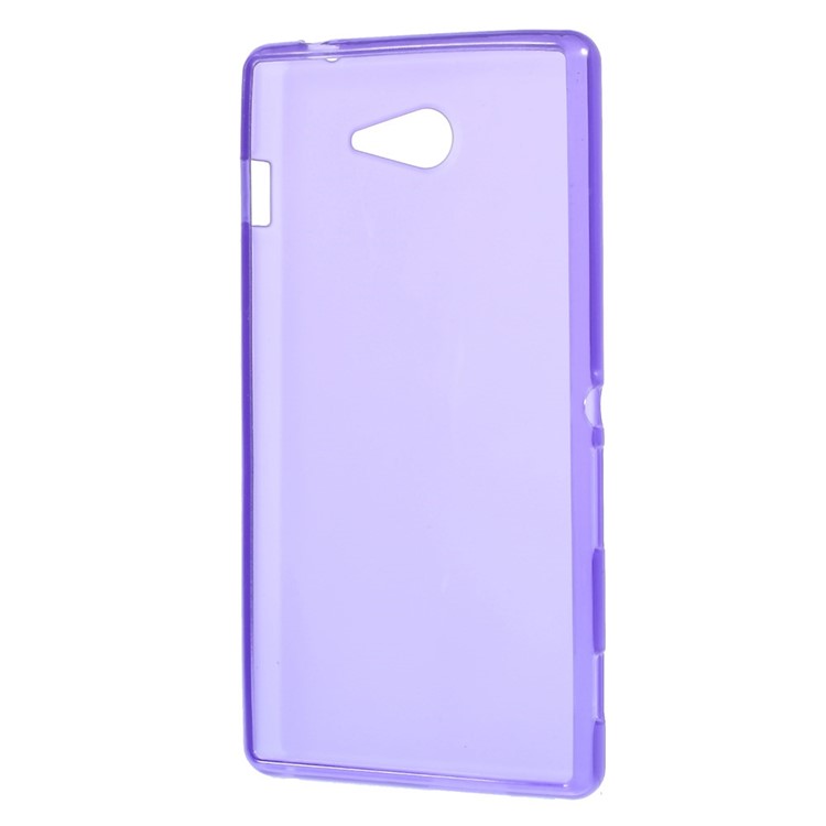 Purple Double-sided Frosted Gel TPU Cover for Sony Xperia M2 D2303 / M2 Dual D2302-3