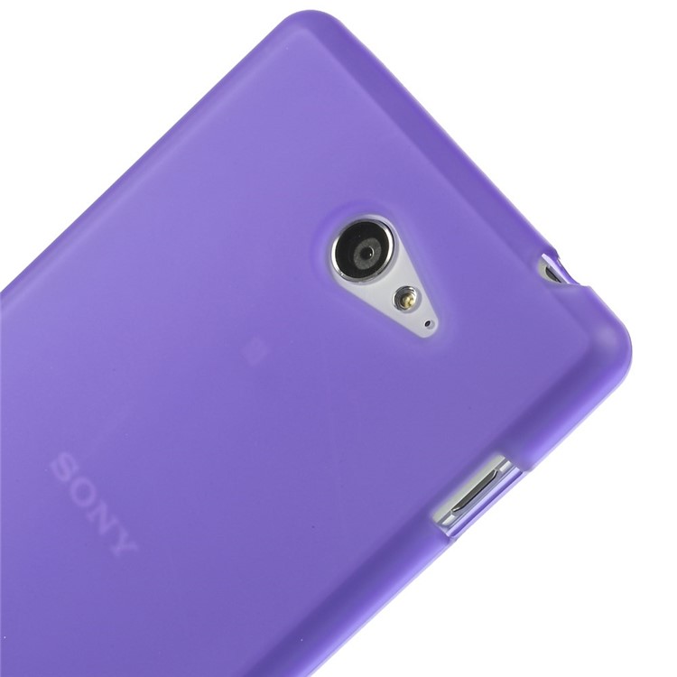 Purple Double-sided Frosted Gel TPU Cover for Sony Xperia M2 D2303 / M2 Dual D2302-4