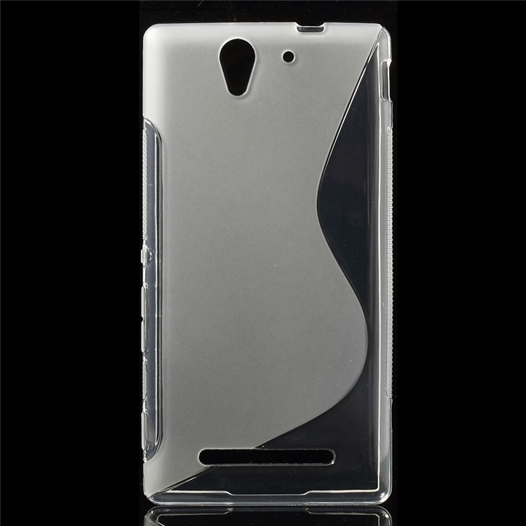 S-Curve Line TPU Shell Case for Sony Xperia C3 D2533 / C3 Dual D2502 - Transparent-1