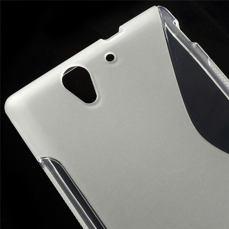 S-Curve Line TPU Shell Case for Sony Xperia C3 D2533 / C3 Dual D2502 - Transparent-4