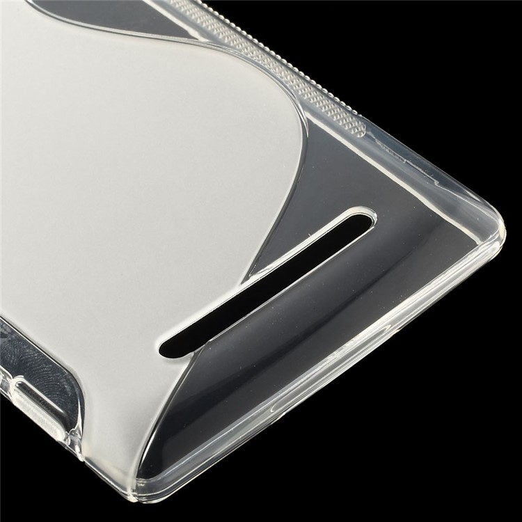 S-Curve Line TPU Shell Case for Sony Xperia C3 D2533 / C3 Dual D2502 - Transparent-5