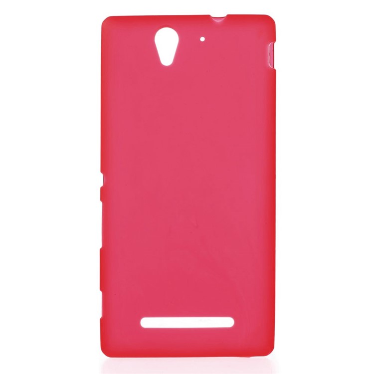 Matte Soft TPU Skin Cover for Sony Xperia C3 D2533 / C3 Dual D2502 - Red-1