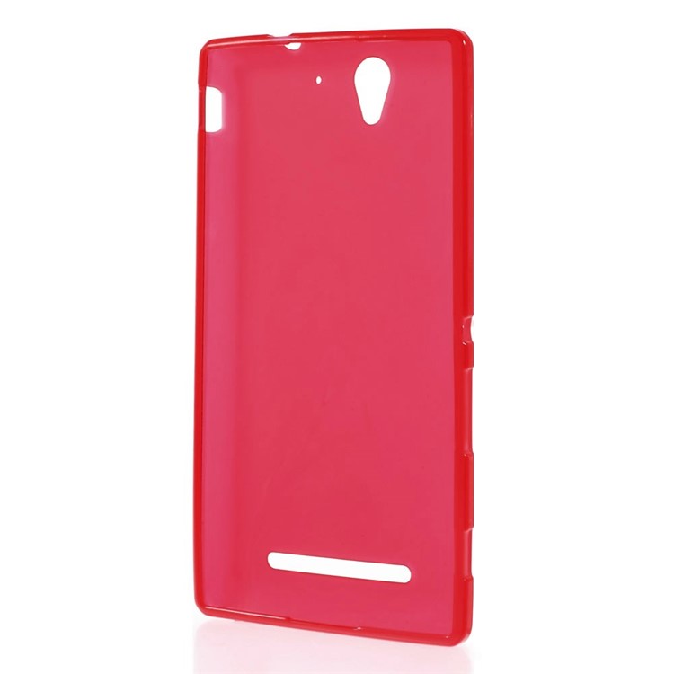 Matte Soft TPU Skin Cover for Sony Xperia C3 D2533 / C3 Dual D2502 - Red-2