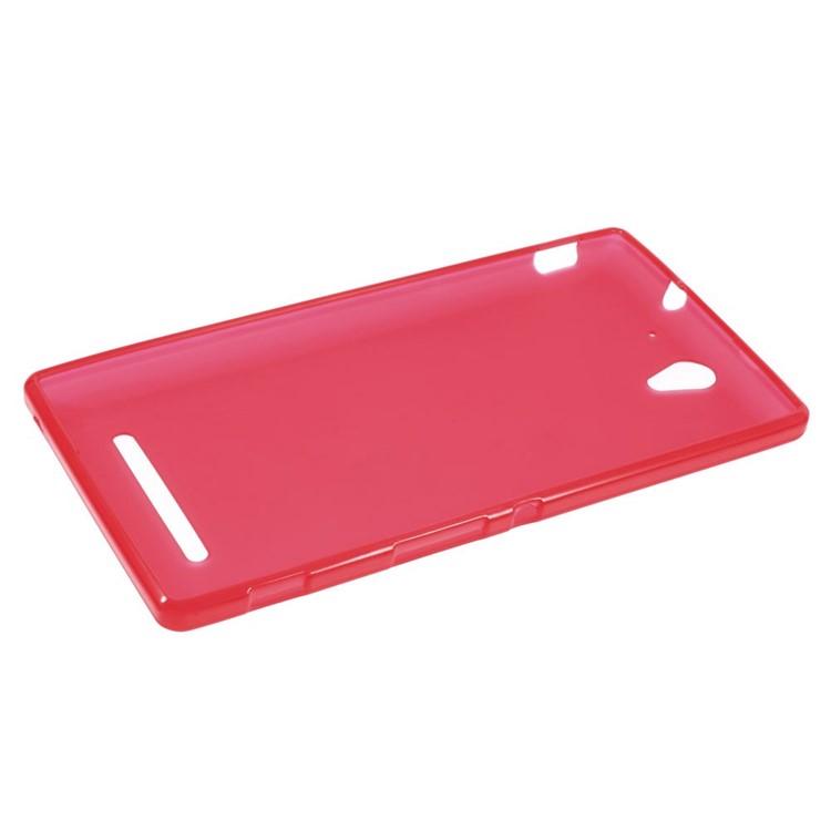 Matte Soft TPU Skin Cover for Sony Xperia C3 D2533 / C3 Dual D2502 - Red-3