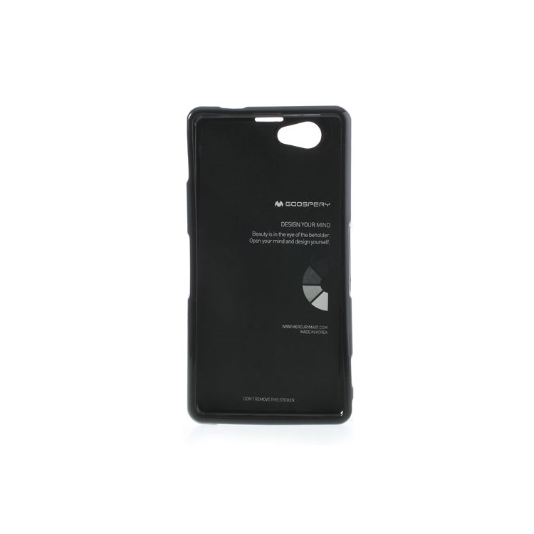 Mercury Glittery Powder TPU Jelly Case for Sony Xperia Z1 Compact D5503 - Black-2
