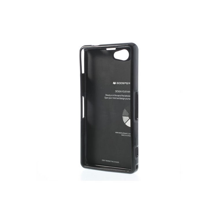 Mercury Glittery Powder TPU Jelly Case for Sony Xperia Z1 Compact D5503 - Black-3
