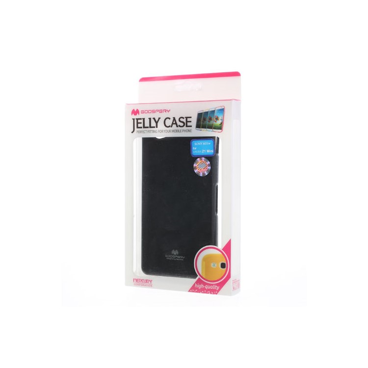Mercury Glittery Powder TPU Jelly Case for Sony Xperia Z1 Compact D5503 - Black-6