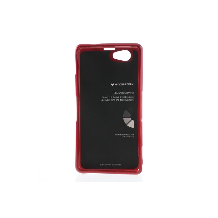 Mercury for Sony Xperia Z1 Compact D5503 Glittery Powder TPU Skin Cover - Red-2