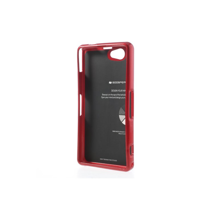 Mercury for Sony Xperia Z1 Compact D5503 Glittery Powder TPU Skin Cover - Red-3