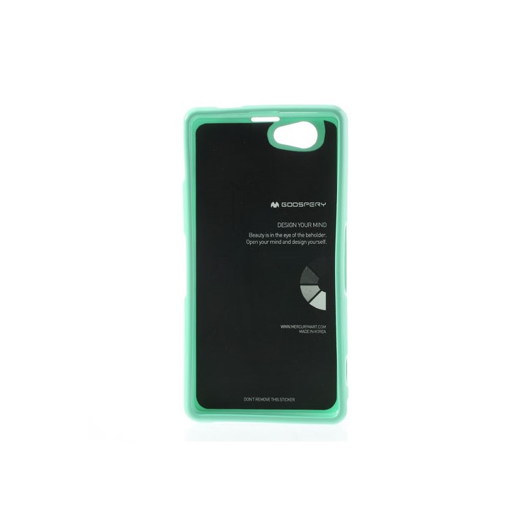 Mercury Glittery Powder TPU Back Case for Sony Xperia Z1 Compact D5503 - Cyan-2