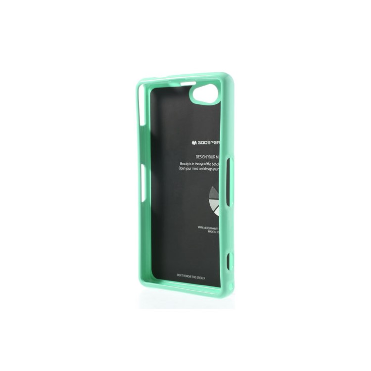 Mercury Glittery Powder TPU Back Case for Sony Xperia Z1 Compact D5503 - Cyan-3