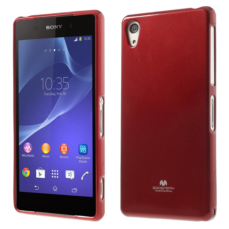 Red Mercury Goospery Pearl Powder TPU Jelly Case for Sony Xperia Z2 D6502 D6503 D6543-1