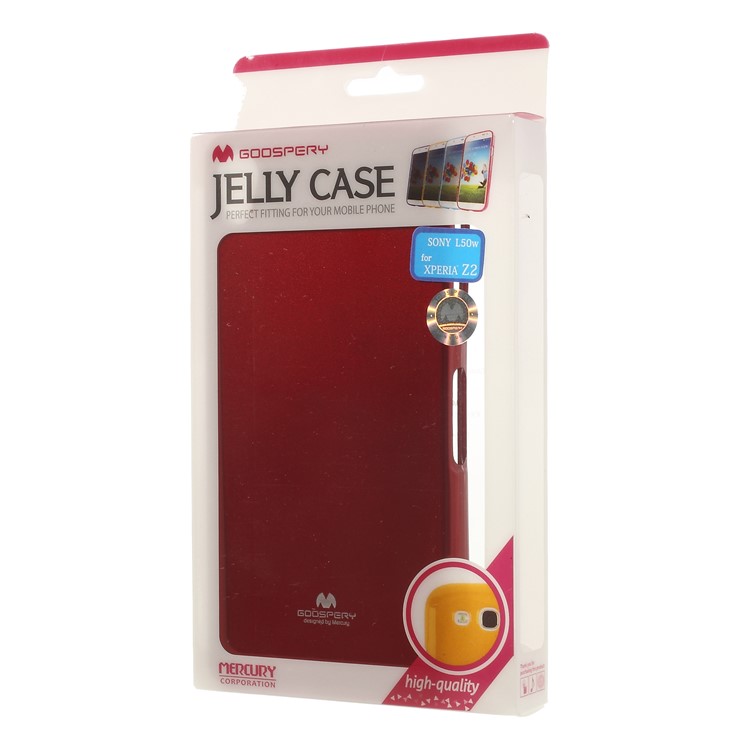 Red Mercury Goospery Pearl Powder TPU Jelly Case for Sony Xperia Z2 D6502 D6503 D6543-6