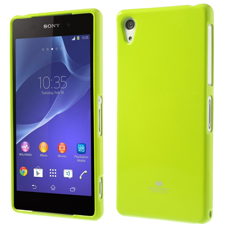 Green Mercury Glossy Pearl Powder TPU Jelly Cover for Sony Xperia Z2 D6502 D6503 D6543-1