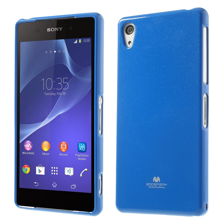 Dark Blue Mercury for Sony Xperia Z2 D6502 D6503 Shiny Pearl Powder TPU Gel Skin Cover-1