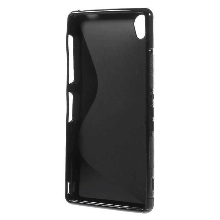 S Curved Pattern TPU Gel Case for Sony Xperia Z3 D6603 D6653 - Black-2