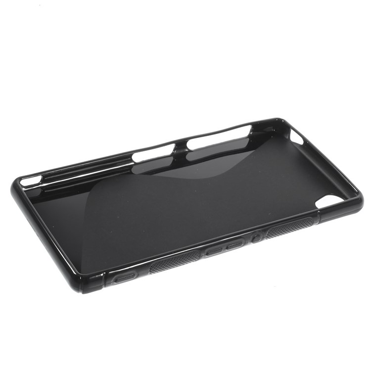 S Curved Pattern TPU Gel Case for Sony Xperia Z3 D6603 D6653 - Black-3