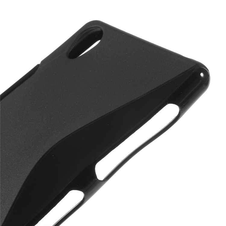 S Curved Pattern TPU Gel Case for Sony Xperia Z3 D6603 D6653 - Black-4