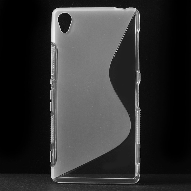 S Curved Pattern TPU Skin for Sony Xperia Z3 D6603 D6653 - Transparent-1