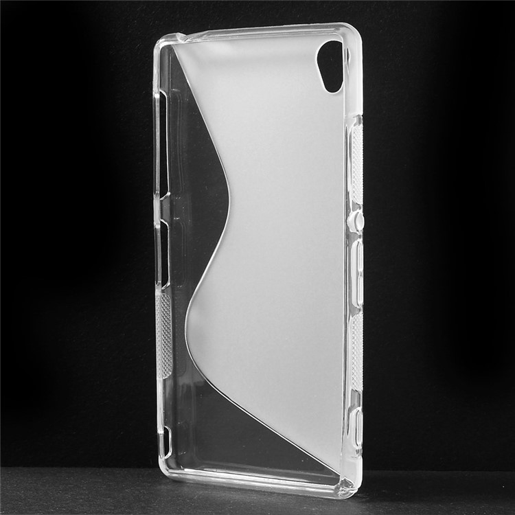 S Curved Pattern TPU Skin for Sony Xperia Z3 D6603 D6653 - Transparent-2