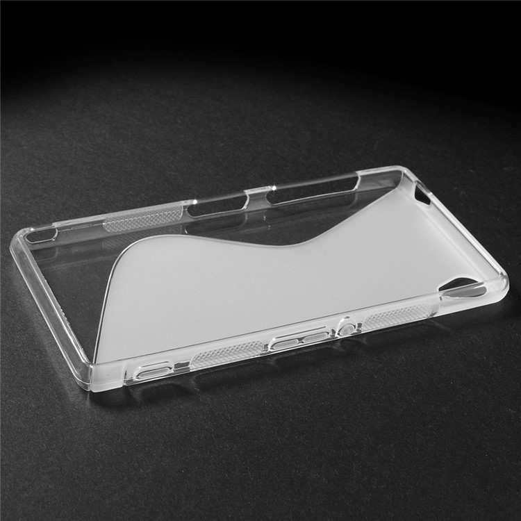 S Curved Pattern TPU Skin for Sony Xperia Z3 D6603 D6653 - Transparent-3