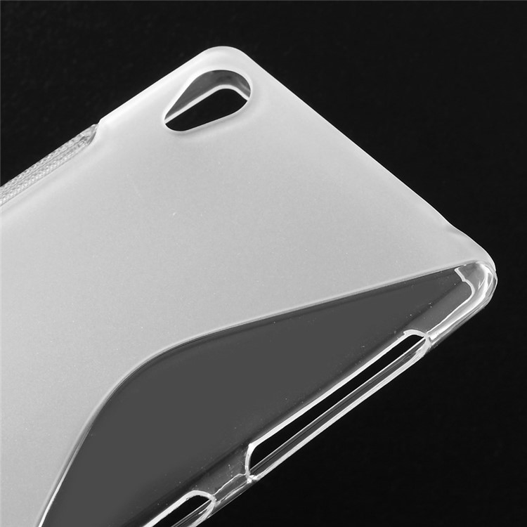 S Curved Pattern TPU Skin for Sony Xperia Z3 D6603 D6653 - Transparent-4