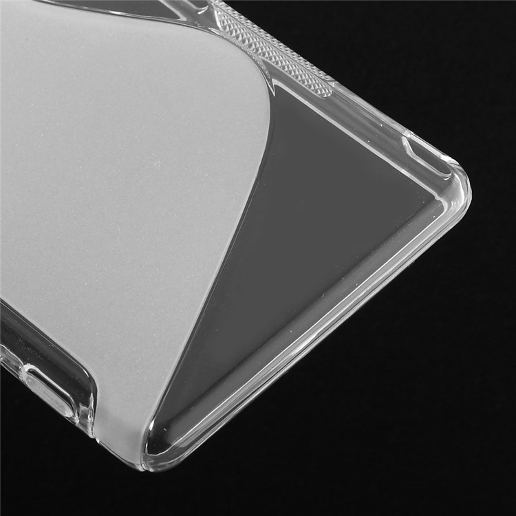 S Curved Pattern TPU Skin for Sony Xperia Z3 D6603 D6653 - Transparent-5