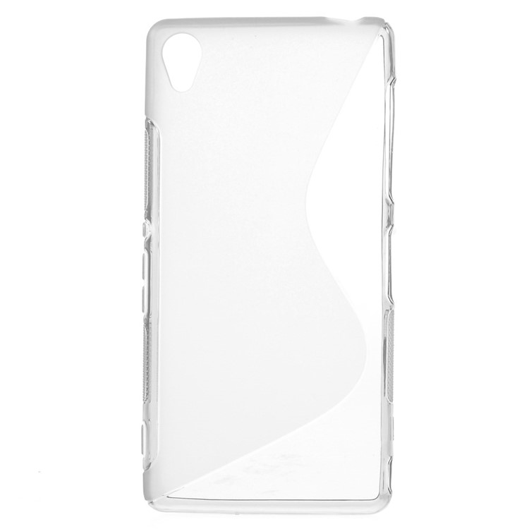 S Curved Pattern TPU Skin Cover for Sony Xperia Z3 D6603 D6653 - Grey-1
