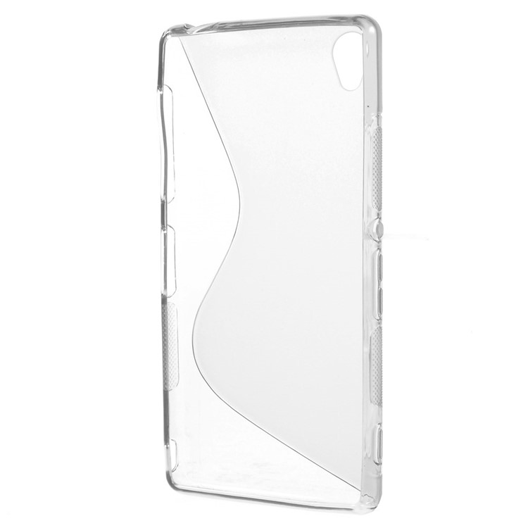S Curved Pattern TPU Skin Cover for Sony Xperia Z3 D6603 D6653 - Grey-2