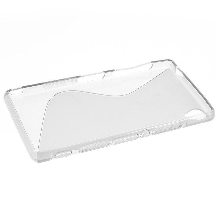 S Curved Pattern TPU Skin Cover for Sony Xperia Z3 D6603 D6653 - Grey-3