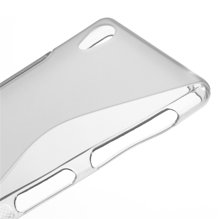 S Curved Pattern TPU Skin Cover for Sony Xperia Z3 D6603 D6653 - Grey-4