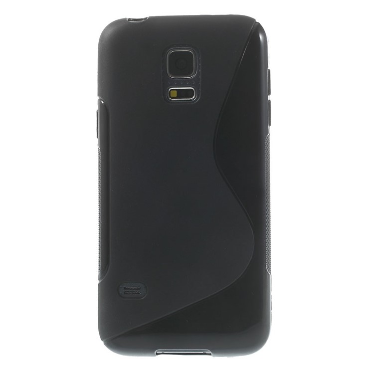 S Shape TPU Case Cover for Samsung Galaxy S5 mini G800 - Black-2