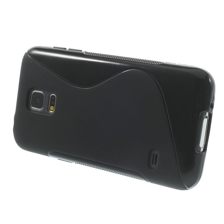 S Shape TPU Case Cover for Samsung Galaxy S5 mini G800 - Black-3