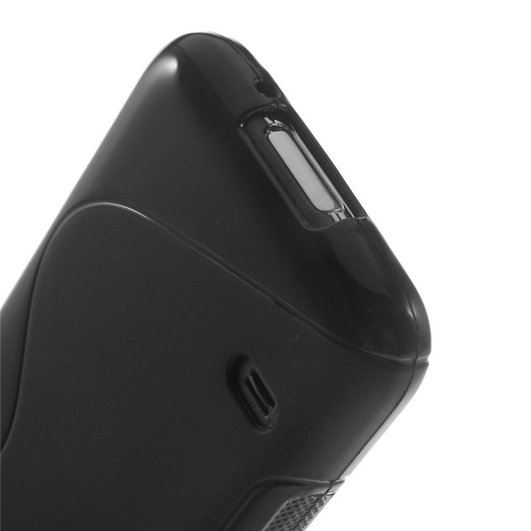 S Shape TPU Case Cover for Samsung Galaxy S5 mini G800 - Black-4