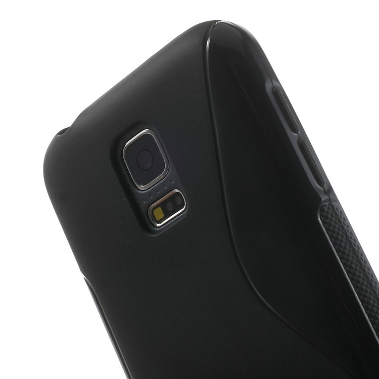 S Shape TPU Case Cover for Samsung Galaxy S5 mini G800 - Black-5