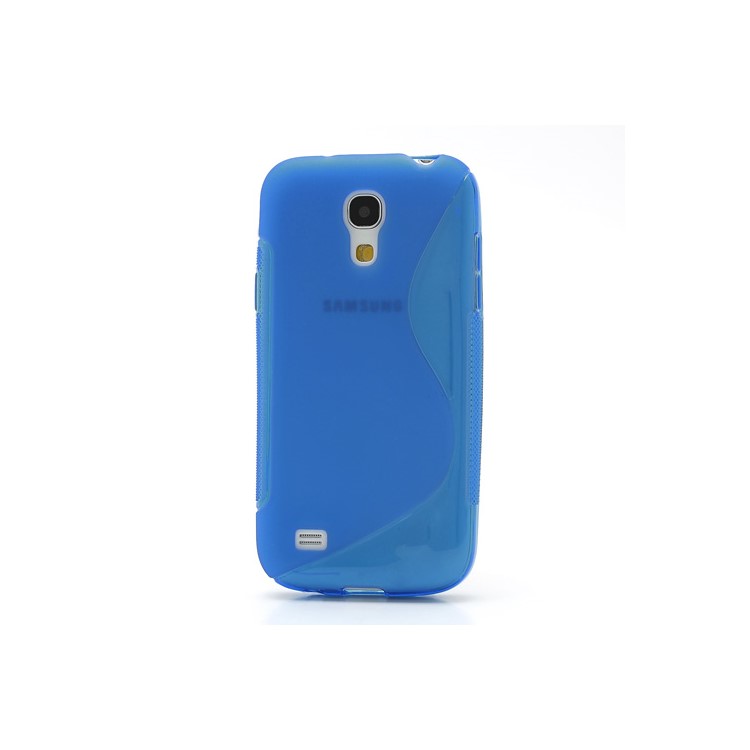 S Shape TPU Case Shell for Samsung Galaxy S4 mini I9190 I9192 I9195 - Blue-2