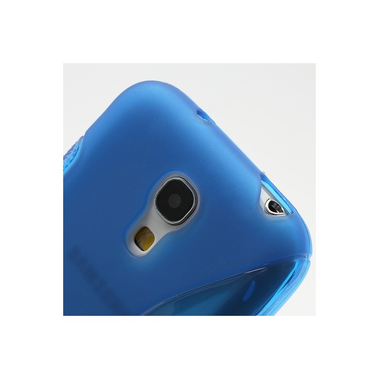 S Shape TPU Case Shell for Samsung Galaxy S4 mini I9190 I9192 I9195 - Blue-4