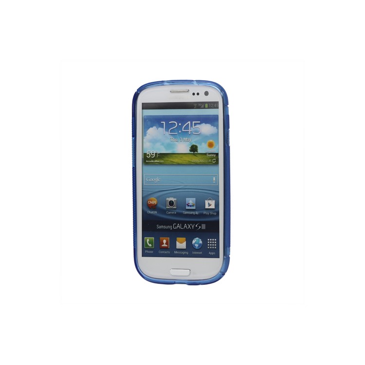 S-Curve TPU Gel Case Cover for Samsung Galaxy S 3 / III I9300 I747 L710 T999 I535 R530 - Blue-2