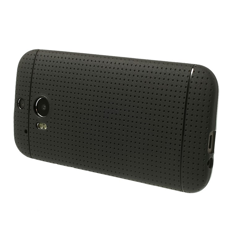 Black Concave Dots Design Flexible TPU Case for HTC One M8-3