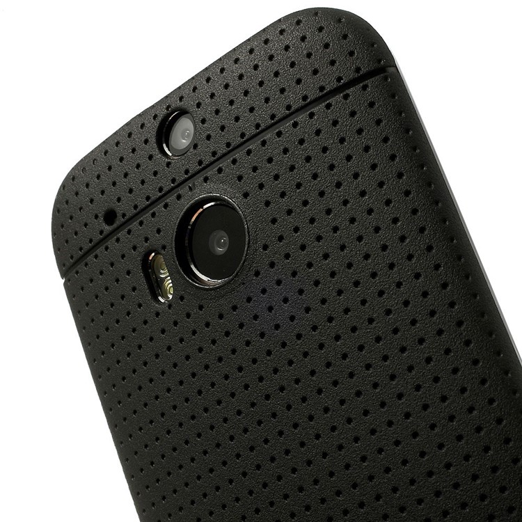 Black Concave Dots Design Flexible TPU Case for HTC One M8-6