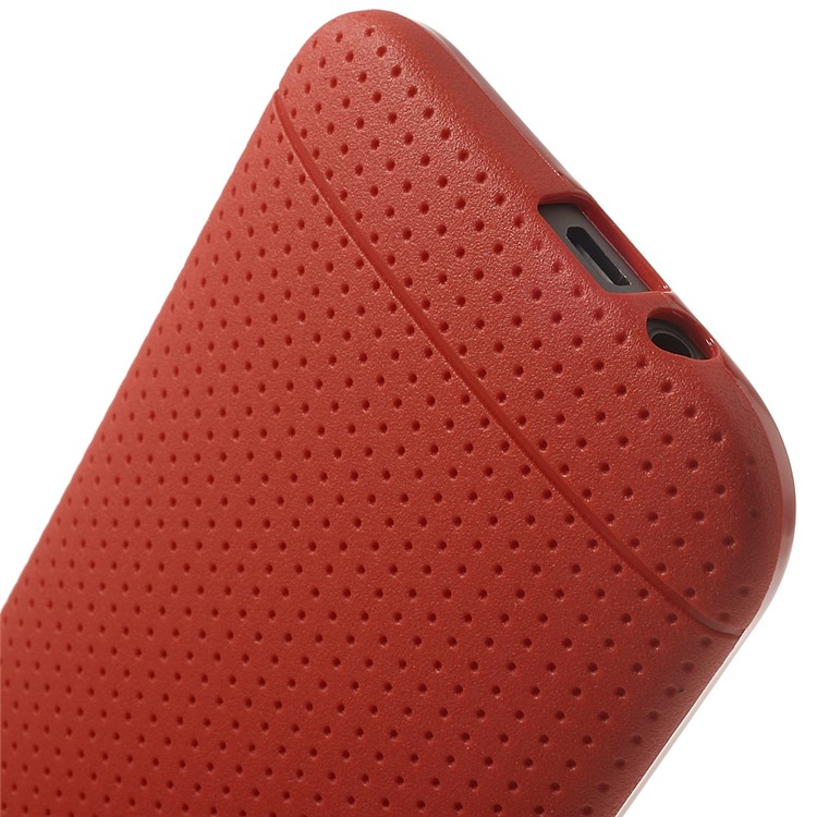 Red Concave Dots Design Flexible TPU Cover for HTC One M8-5