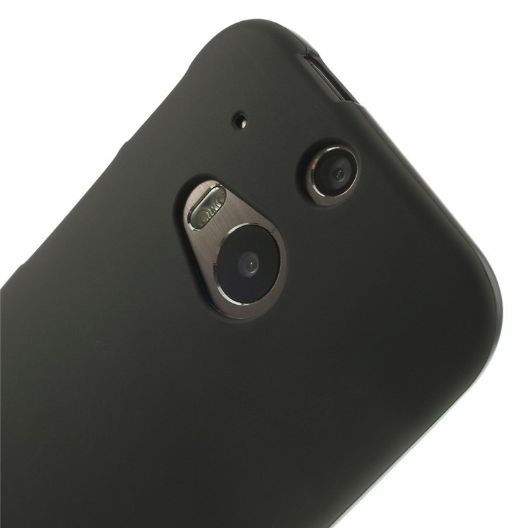 Black Double-sided Matte TPU Case Accessory for HTC One M8 (Glossy Edges)-5