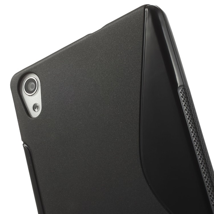S Shape Soft TPU Gel Case for Huawei Ascend P7 - Black-5