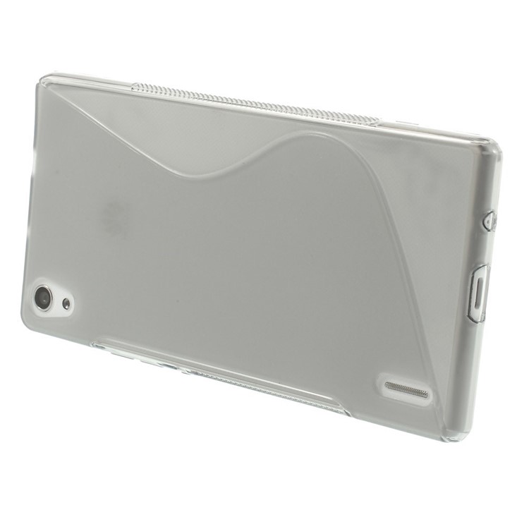 For Huawei Ascend P7 S Shape TPU Case Accessory - Grey-3